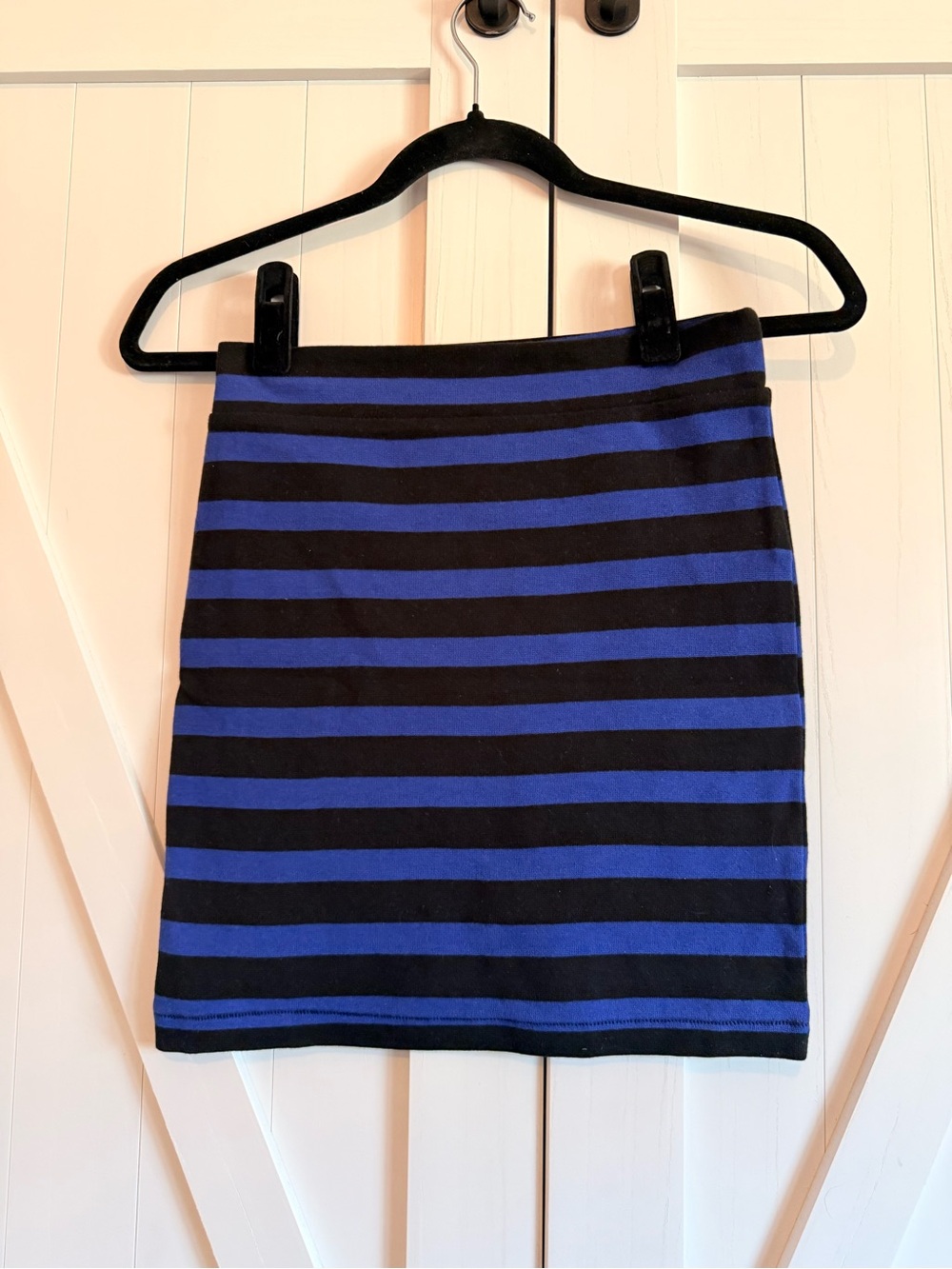 Forever 21 Blue and Black Striped Mini Skirt
